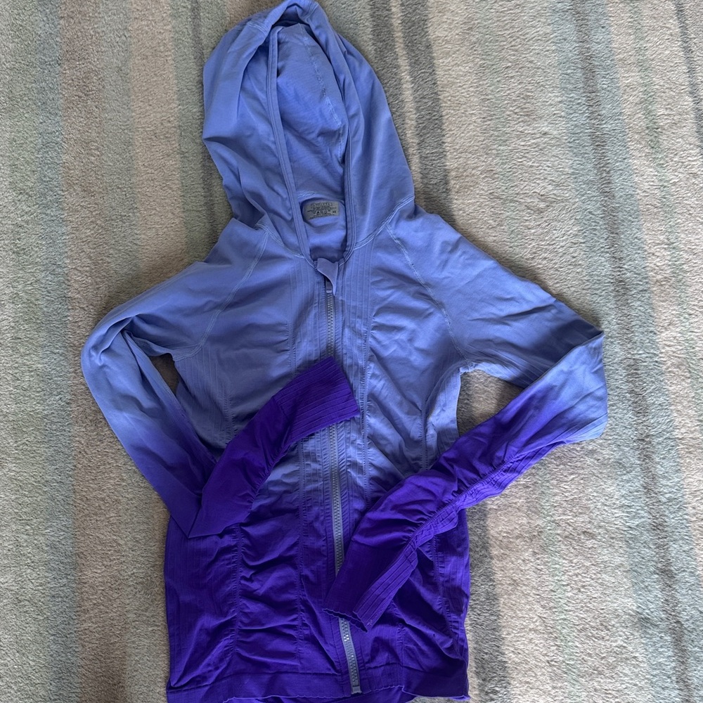 Athleta Purple Ombre Zip Hoodie
